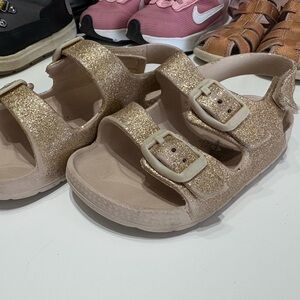 Glittery Gold Kids Sandals